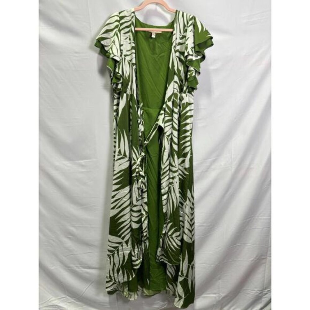 Hutch Finn Midi Green Graphic Dress Size XL with fabric snags - Picture 3 of 8
